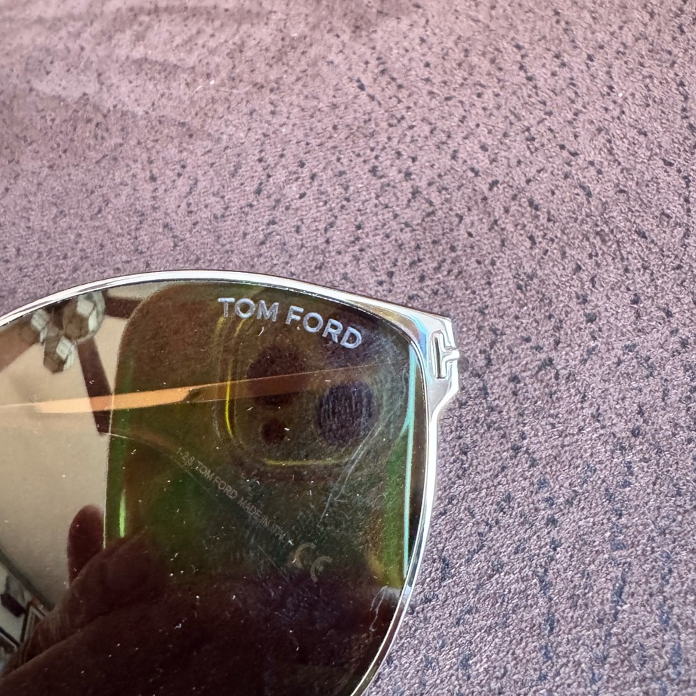 Tom Ford Gold Frame Mirrored Lens Cat-Eye Sunglasses - Picture 4 of 9